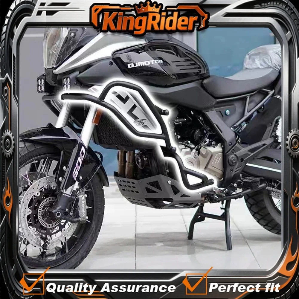 For QJMOTOR SRT600 modification, use full-coverage carbon steel parts for bumper, anti-fall bars, and crash bars without damage.