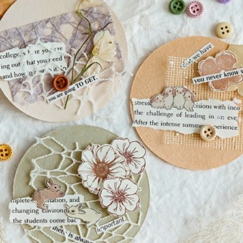 26pcs Creative Decor Vintage DIY Scrapbooking Paper Mixed Retro Lace Material Paper DIY Handmade Paper DIY Projects