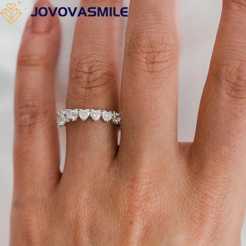 JOVOVASMILE Heart Moissanite Eternity Wedding Band 3.5mm 3ct 18K Gold Jewelry For Women Frete Gratis Bague Femme Luxe