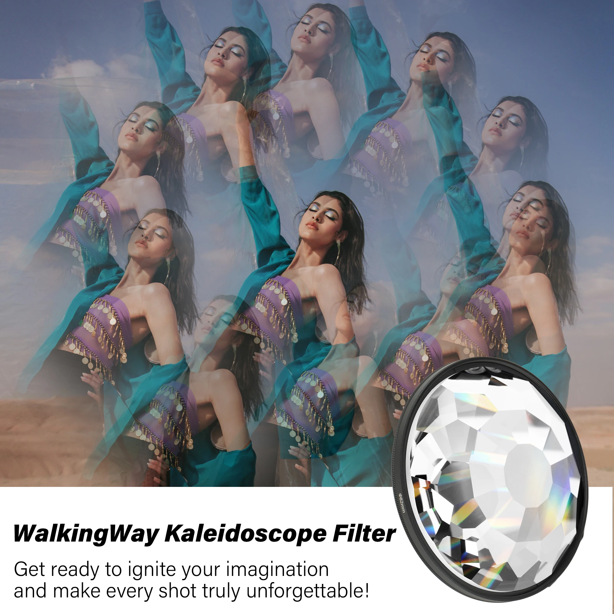 Kaleidoscope Glass Prism Filter 52 55 58 62 67 72 77 82mm Special Effects Photography Accessories DSLR Camera Lens Filter