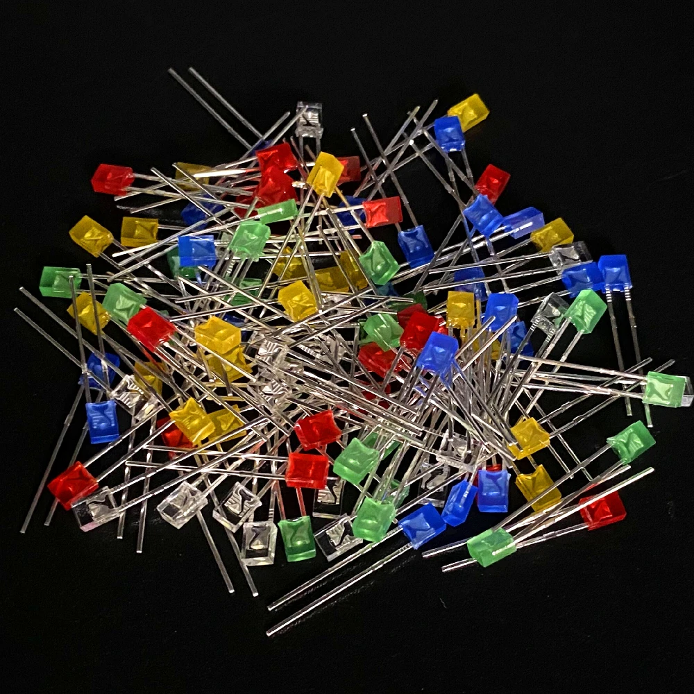 100pcs 2X3X4 Square LED 234 Red Light-emitting Diode White Yellow Red Green Blue Electronic Diy Kit