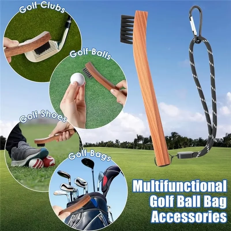 Golf Brush Club Groove Cleaner 4-Pack Includes Rope And Metal Clasp Golf Club Cleaning Brush Portable Golf Groove Brush Golf Wed