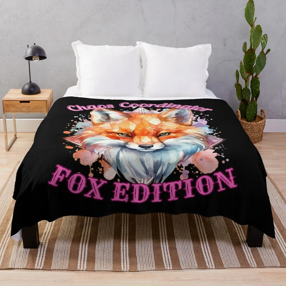 Chaos Coordinator, Fox Edition. cool fox Throw Blanket Summer Polar Soft Beds Blankets