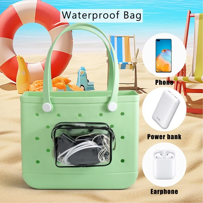 XL Clear Bogg Bag Accessories EVA Rubber Waterproof Beach Storage Basket Women Travel Handbag Extra Large Sac Bogg Bag Organizer