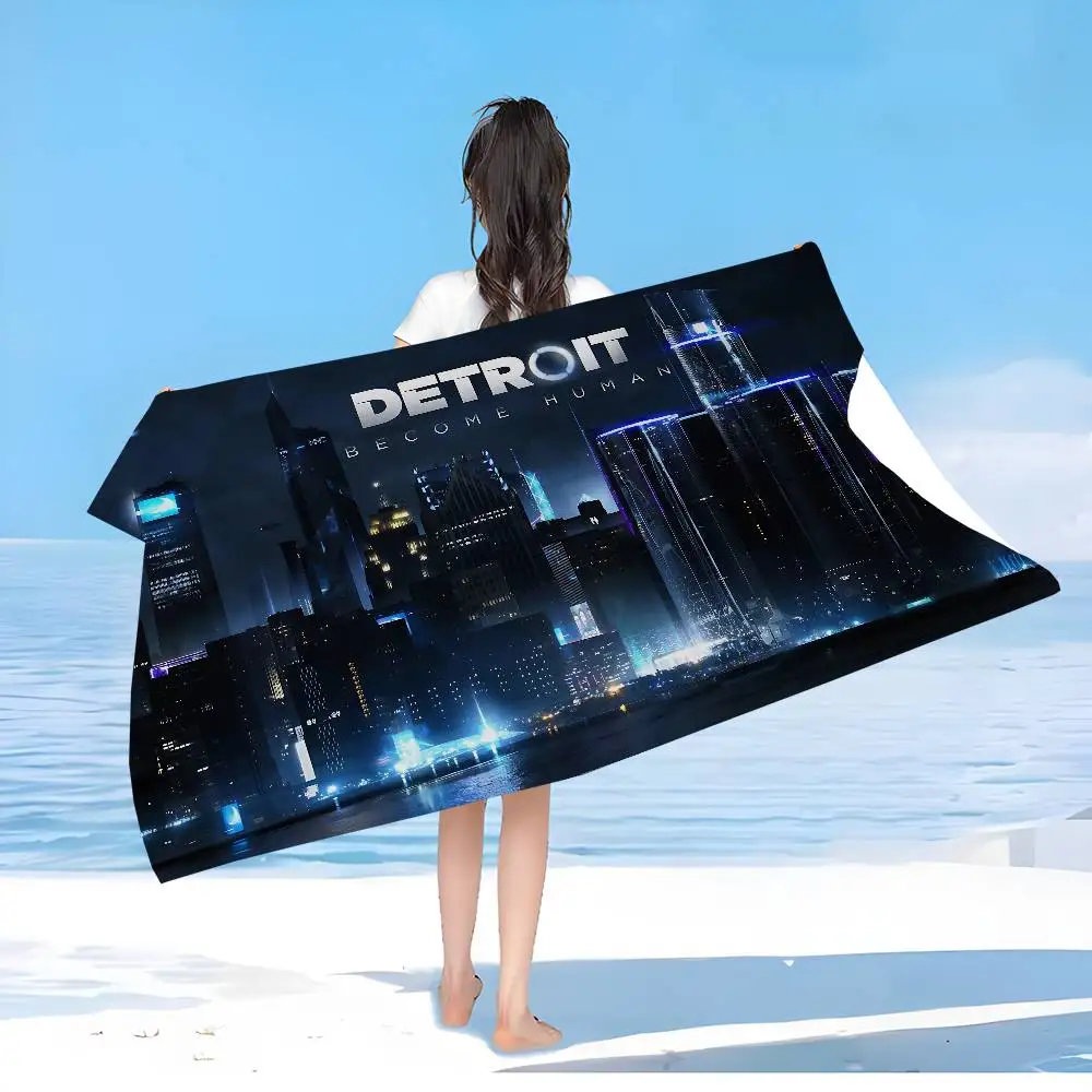RPG Game D-Detroit B-Become H-Human Bath Towel Microfiber Soft Water Absorbing Breathable For Girl Kids Decorative Beach Towel