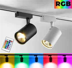 RGB Track Light Adjustable LED Track Ceiling Spotlight COB Focos Spot Lights for KTV Bar Stage Studio AC85-265V Lamp Fixture