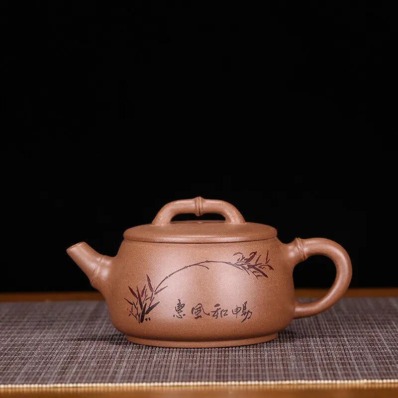 

5.5"Chinese Yixing Zisha Pottery Duan Clay 200ML Orchid Kung Fu Teapot