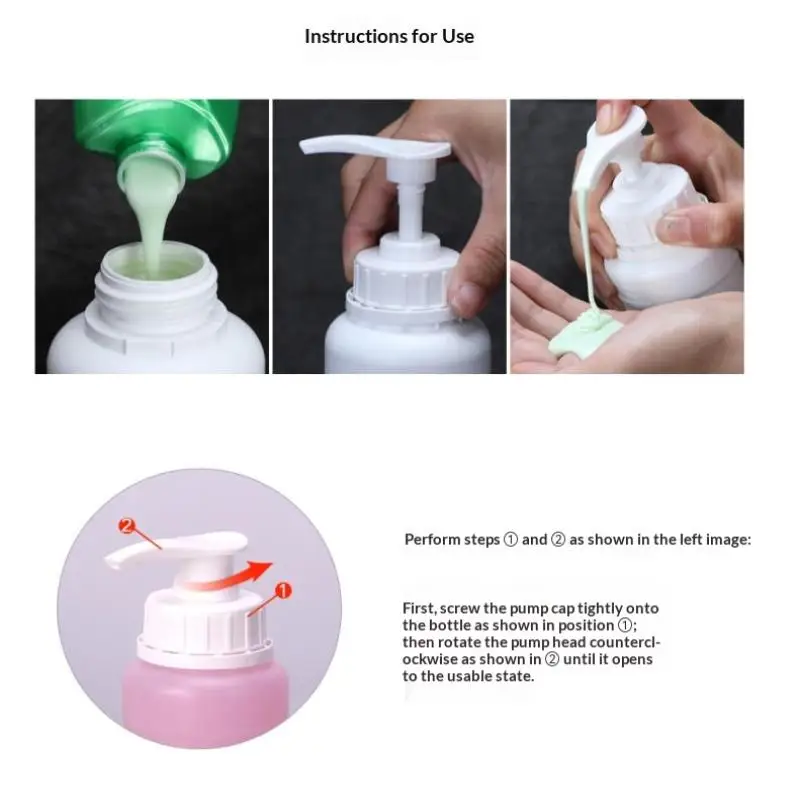 New Laundry Detergent Bottle 250mL-2L  Water Hand Washing Hydraulic Pump Dispenser Empty Plastic HDPE Lotion Container view 6