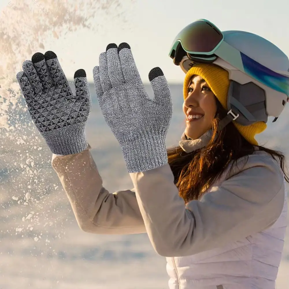 1 Level 3 Level USB Electric Heated Gloves Adjustable Temperature Warm Winter Heated Gloves Solid Color Simple