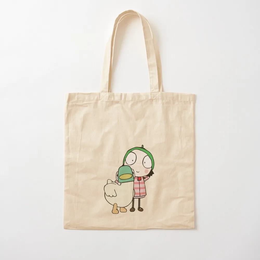 

Sarah and Duck having fun Tote Bag shopper bags Custom bag shopping bag Canvas Tote