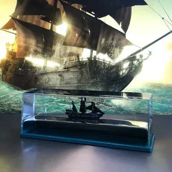 Black Pearl Ship in Fluid Liquid Bottle Black Pearl Ship Floating Boat Titanic Barcos Bottle Desktop Decorations birthday Gifts