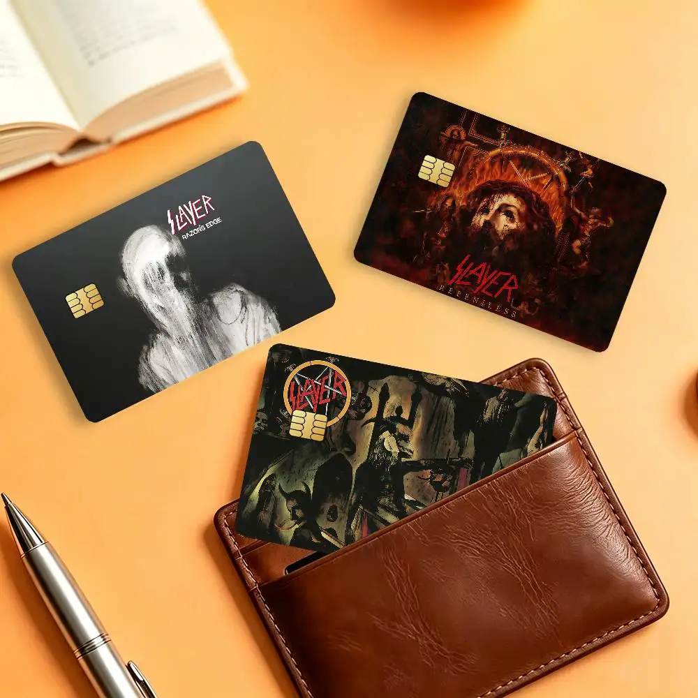 Metal Band S-Slayer Matte Card Stickers For Credit Cards Debit Cards And Transit Cards 4Pcs