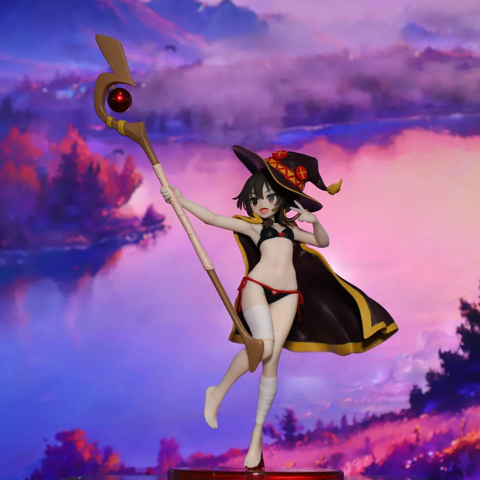En Stock Anime la bénédiction de dieu sur ce monde merveilleux 18 cm Megumin Figurine mignonne décor Statue poupées