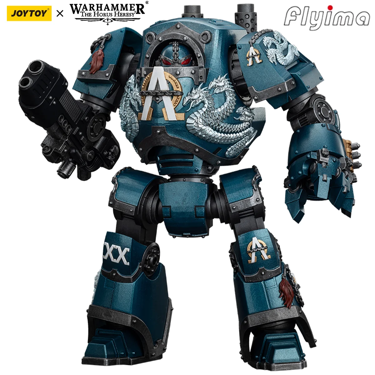 JOYTOY Warhammer 30K 1/18 Figuras de ação Alpha Legion Contemptor Dreadnought com Gravis Plasma Cannon Anime Modelo Militar