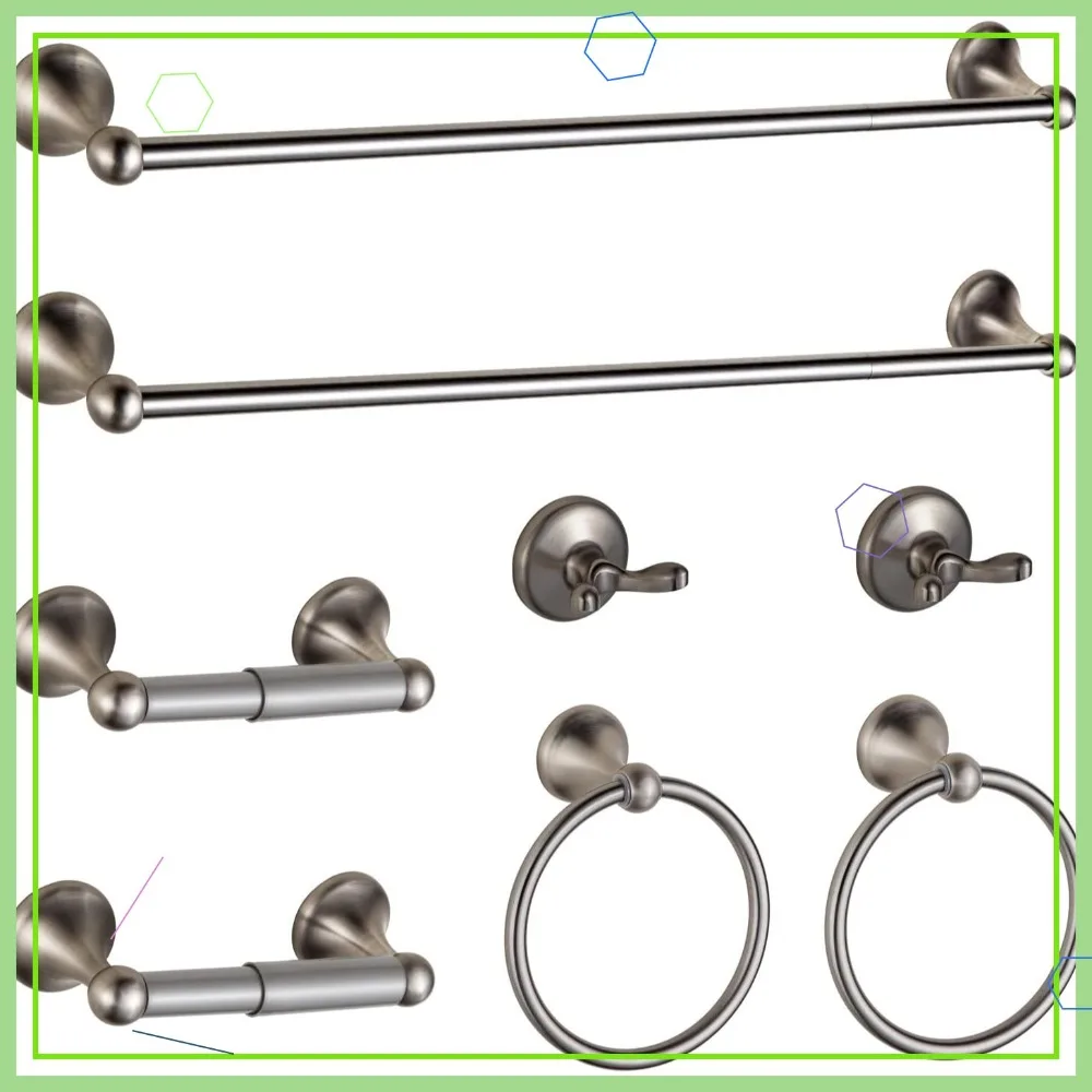 

Набор регулируемых раздвижных держателей для полотенец, настенные кронштейны из матового никеля, 8 предметов, аксессуары для ванной комнаты