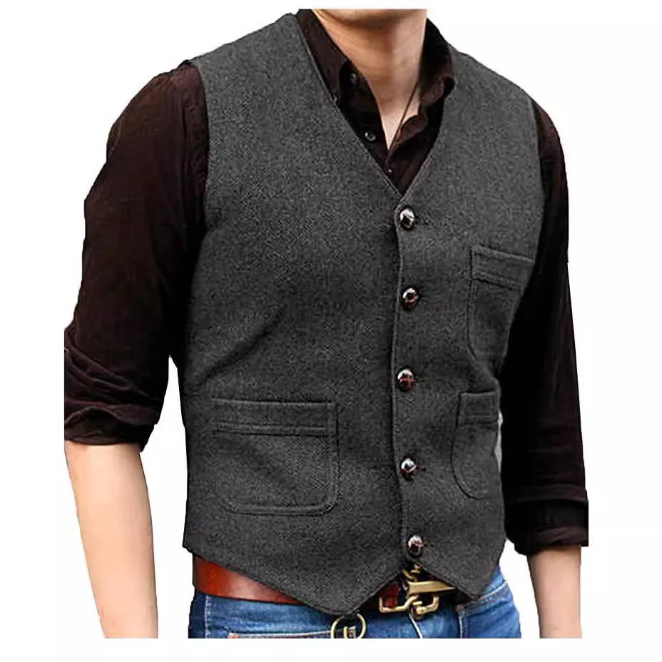 Men's GY806 vest V-neck groom best man wedding dress vest men's suit vest