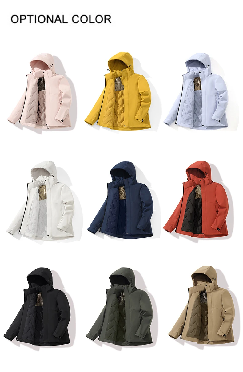 LNGXO Unisex Winter Warme Wasserdichte Jacke Wandern Klettern Trekking Skifahren Regenmantel Männer Frauen Winddichte Fleece Windjacke – Detail 12
