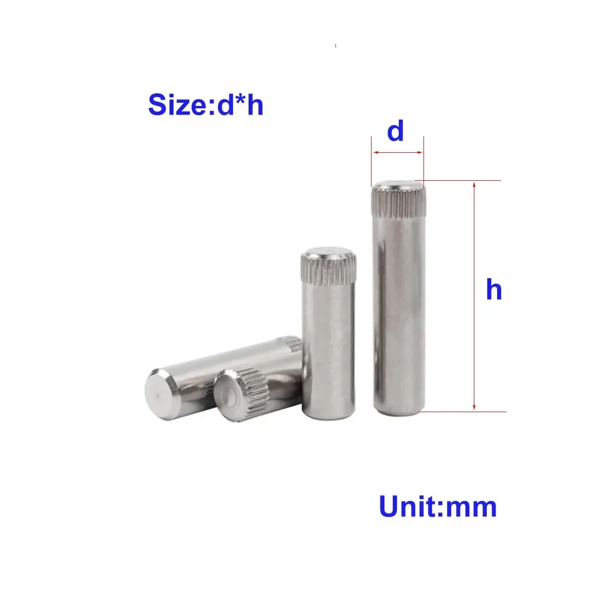 

304 Stainless Steel Knurled Cylindrical Pin Connecting Rod Positioning Pin Shaft M1.5M2M3M4M5M6M8