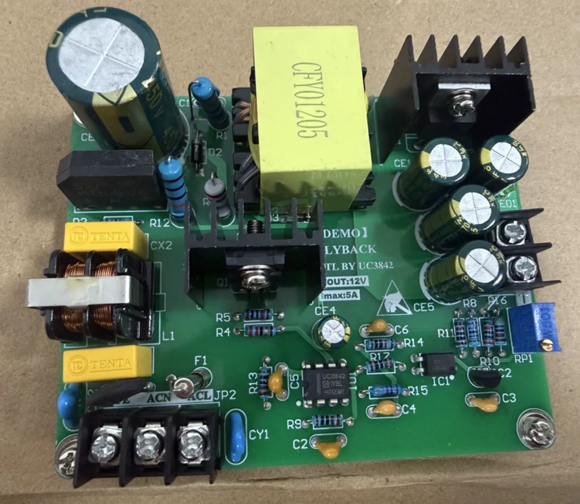 UC3842/3 flyback switching power supply entry-level development board video tutorial design learning PSIM simulation model