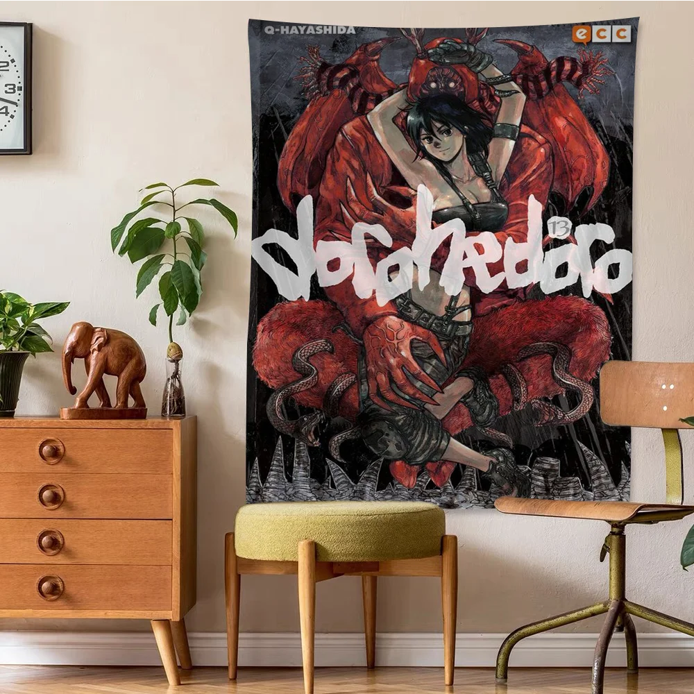 Vintage Dorohedoro Tapestry Anime Tapestry Hanging Tarot Hippie Wall Rugs Dorm Wall Hanging Sheets