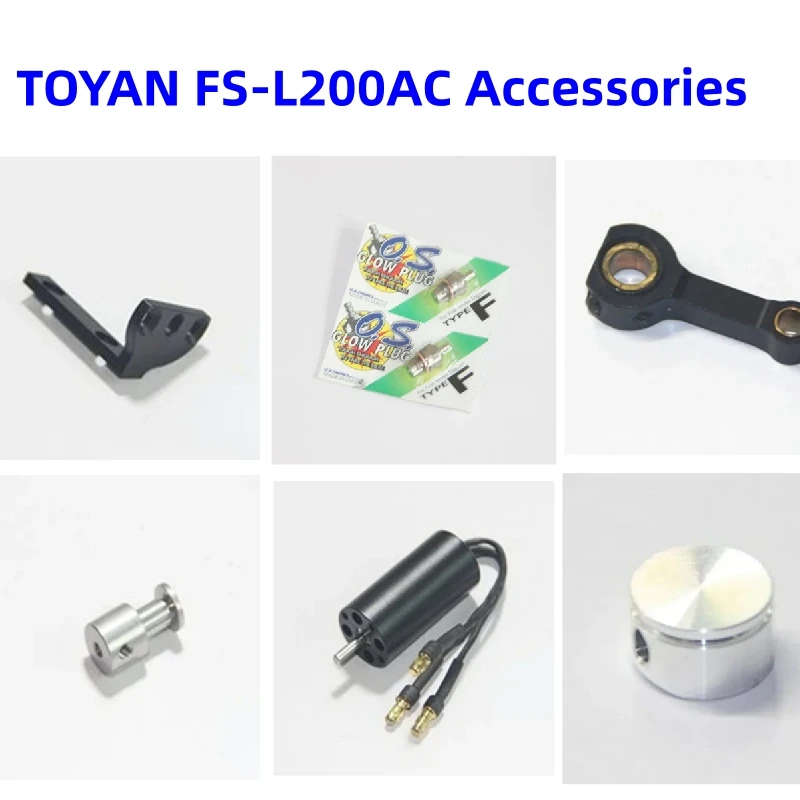 TOYAN FS-L200AC Methanol  Engine Model Parts ( Piston Connecting Rod Piston Pin Starting Motor Piston Ring Glow Plug )