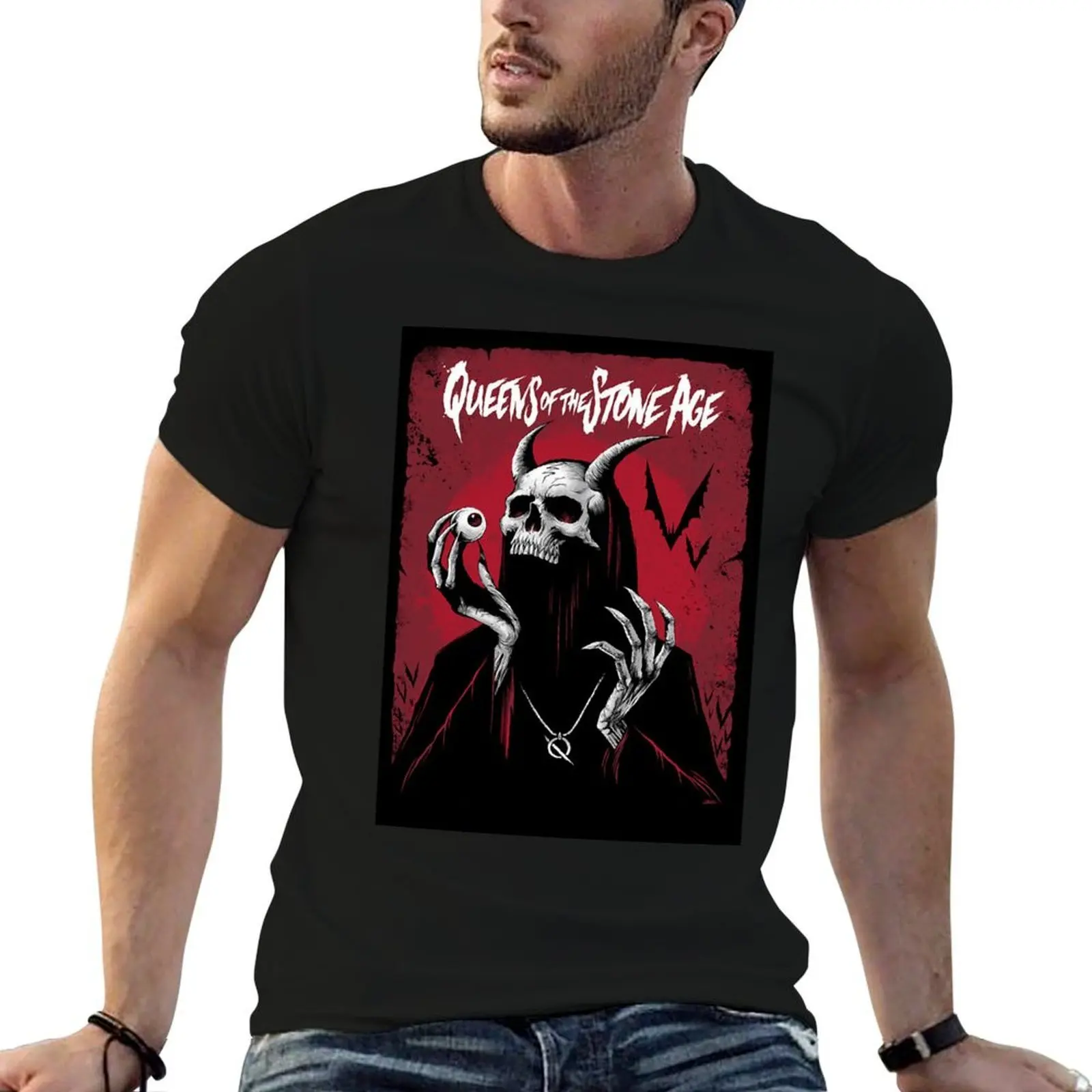

Queens of the stone age T-Shirt anime tshirt t shirt men 100% cotton luxury brand T-Shirt
