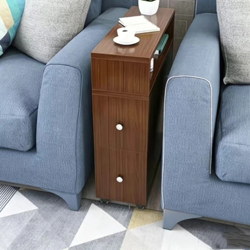 Sofa side cabinet Super narrow side cabinet Living room crevice cabinet Bedside storage with drawers Side Bedside table