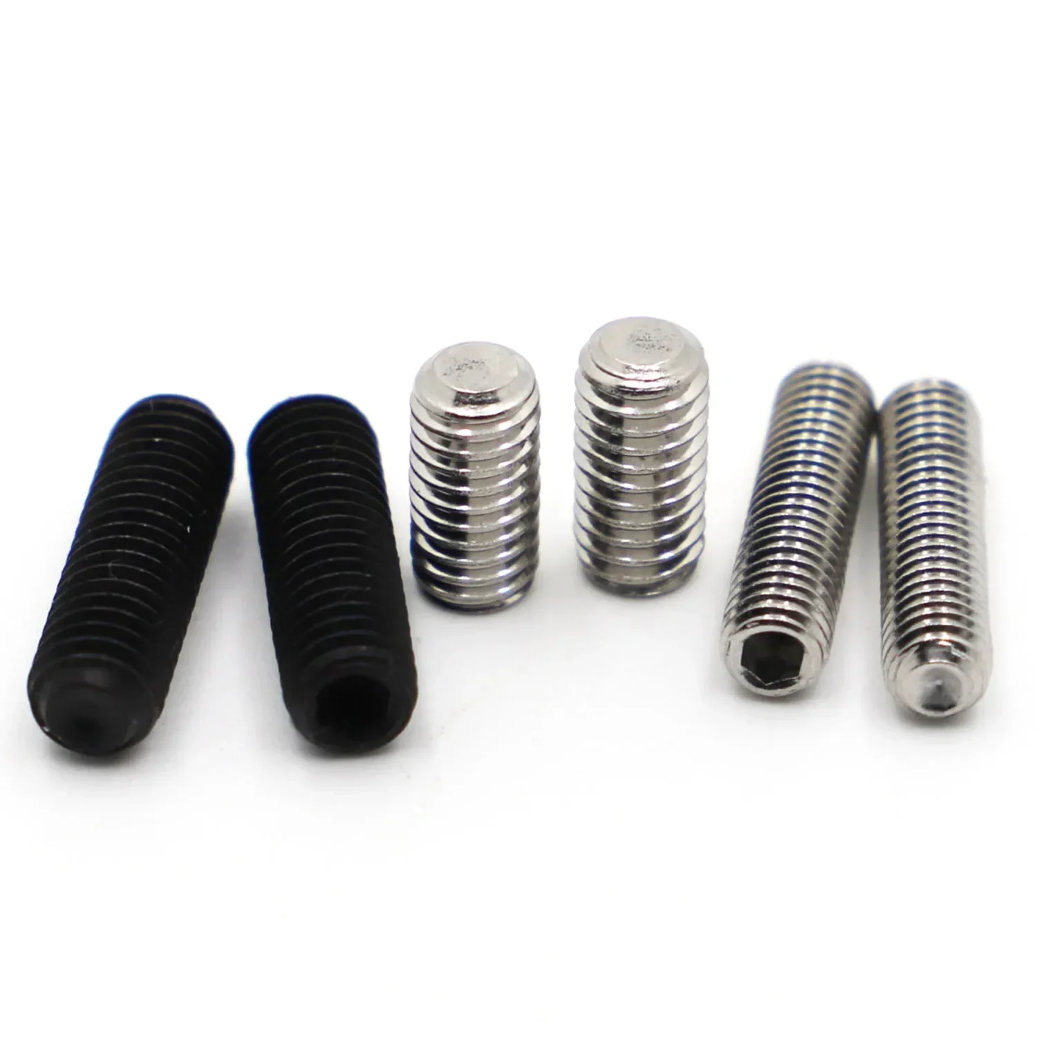 10-50 Uds M2 M2.5 M3 M4 M5 M6 M8 M10 DIN916 304 acero inoxidable 12,9 aleación de acero Allen Hex Socket Cup Point juego de tornillos tornillo sin cabeza