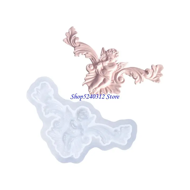 634C Professional Silicone Craft Mold with Intricate Angel Relief Patterns