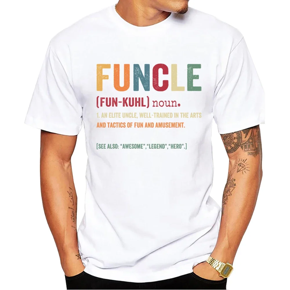 

2024 HOT Funcle Funny Uncle Men T-Shirt Hero Letters Printed Harajuku T Shirts Short Sleeve Tshirts Cool Tee