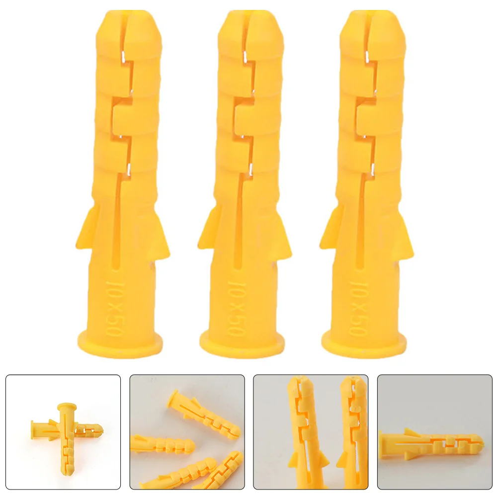 Expansion Tube for Drywall Anchors Self Drilling Ribbed Plugs Yellow Plastic Bolts