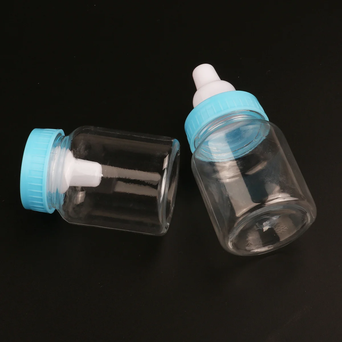 

12pcs Decorative Mini Feeder Bottle Blue 9Cm Plastic Baby Shower Favors Gift Box Party Decoration Small Candy Container