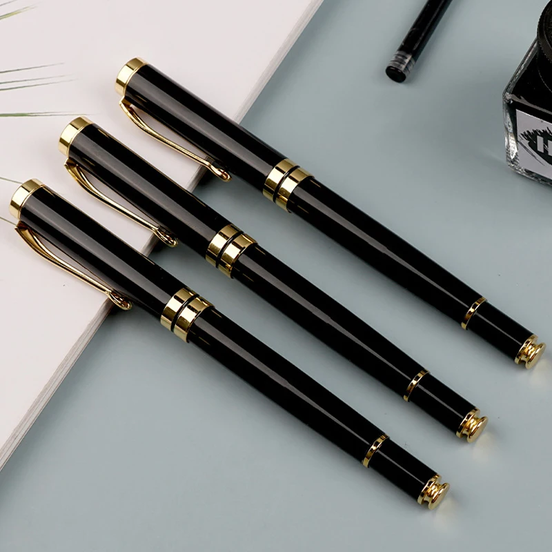 Custom Engraving Fountain Pen Golden Text School Supplies 2024 Stationery Men Luxury High Quality Writing Office Metal Pretty