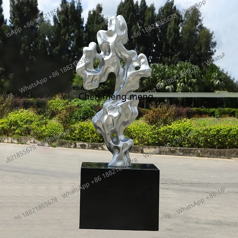 M02 Office Large Floor-to-ceiling Ornament Hotel Taihu Stone Sculpture Fiberglass Art Installation