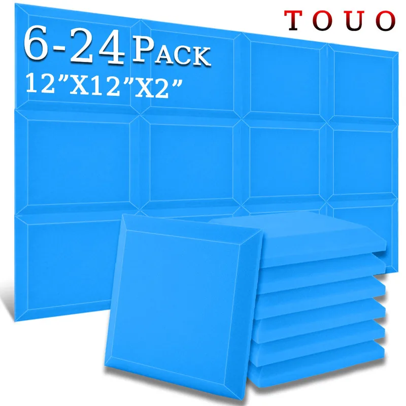 

TOUO 6 12 24 Pcs Acoustic Foam High Density Wall Soundproof Foams Home Studio Acoustic Treatment Sound Absorbing Material