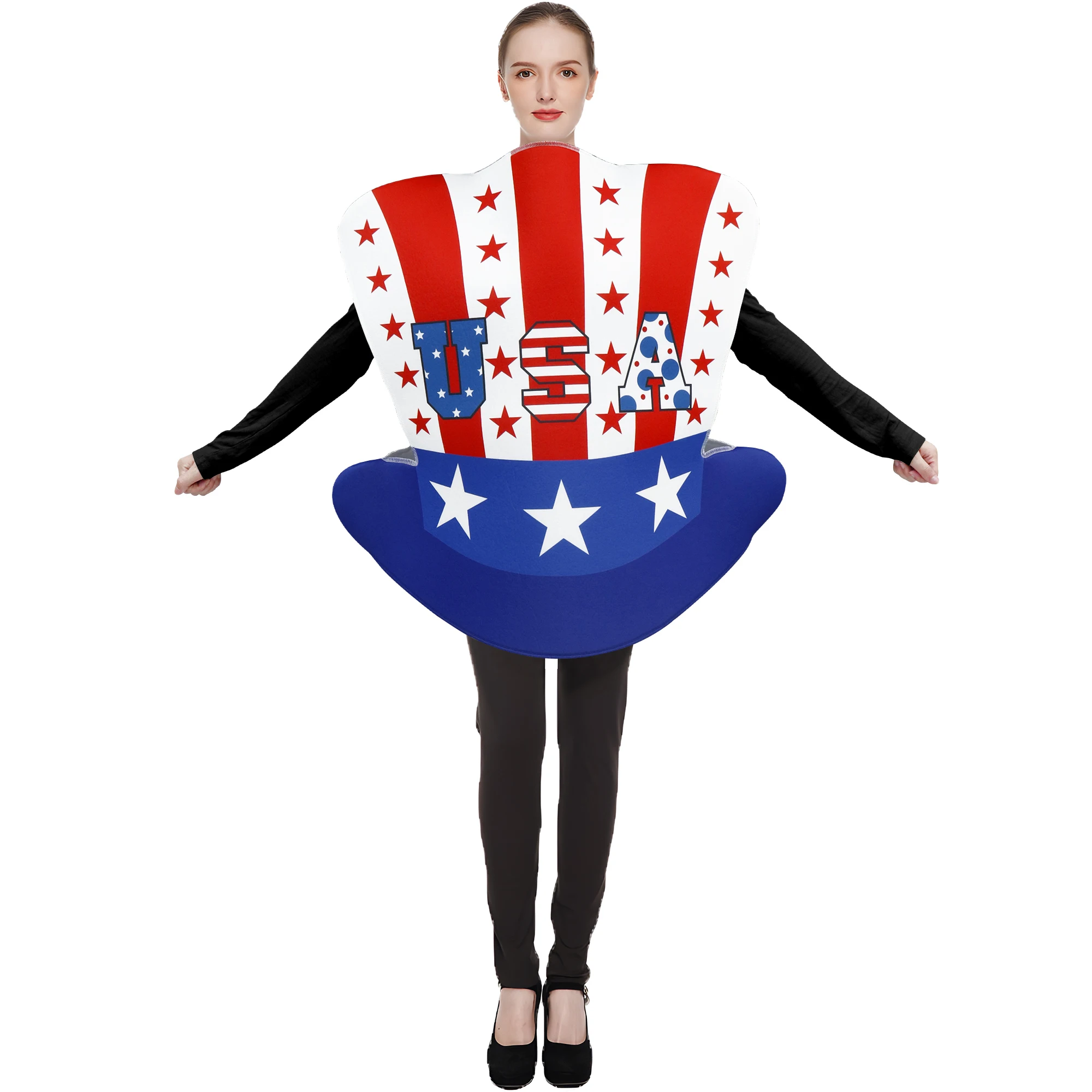 Hat Costumes for 4Th of July Independence Day Patriotic Party Clothes American Flag Day Memorial Day Fancy Dress Up Sponge Suits