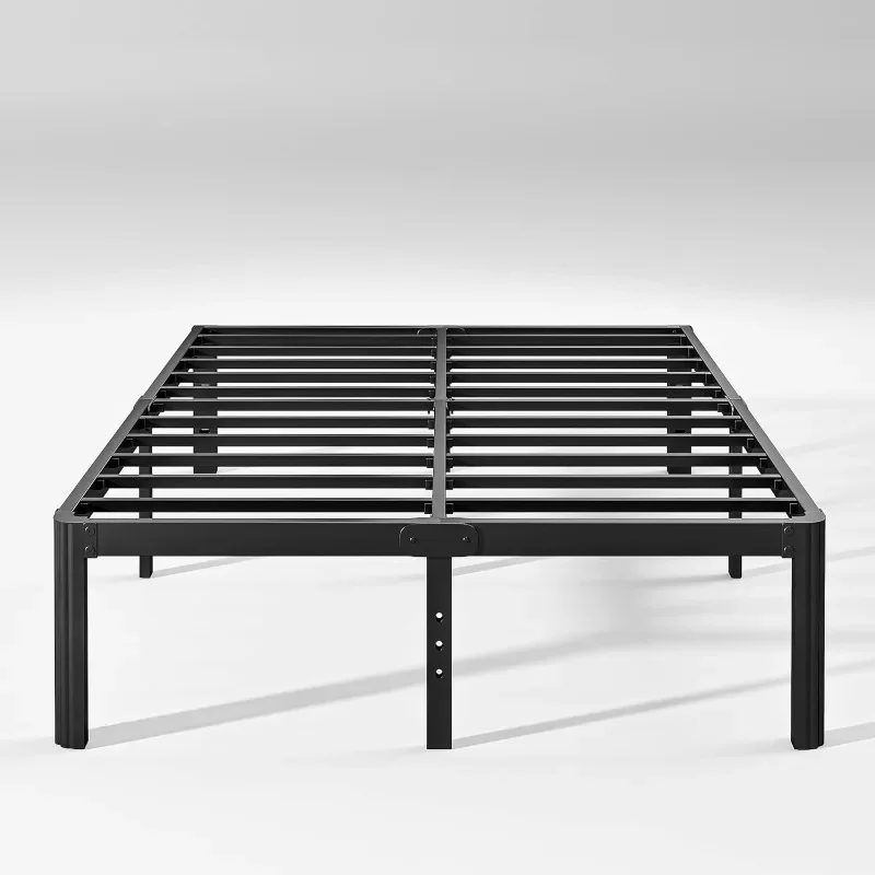 

14in High Queen Bed Frame No Box Spring Needed, Heavy Duty Metal Platform Bed Frame Queen Size with Round Corners, Black