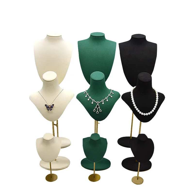 New Design Jewelry Shop Window Mannequin Display Props Necklace Holder Long Chain Show Organizer Adjustable Bust Shelf