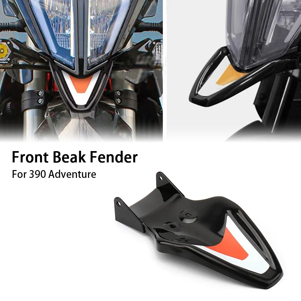 

For 390 Adventure Motorcycle Accessories New Front Beak Fender Cover Extension Wheel Extender Fairing Black 390ADVENTURE 390ADV