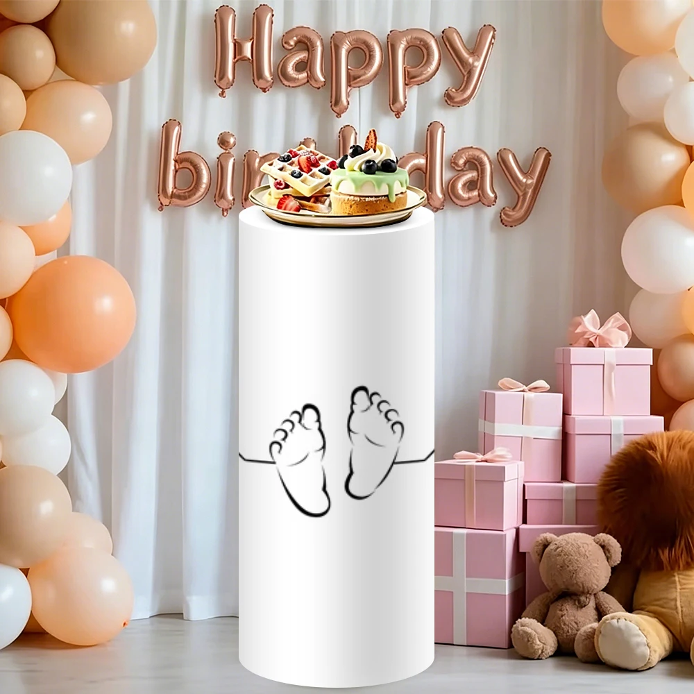 Dessert Table Backdrop - Yeele 3 ชิ้น ผ้าคลุมทรงกระบอกสำหรับถ่ายภาพเด็ก ผ้าคลุมฉากหลังแบบกำหนดเอง สำหรับงานวันเกิดเด็กแรกเกิด