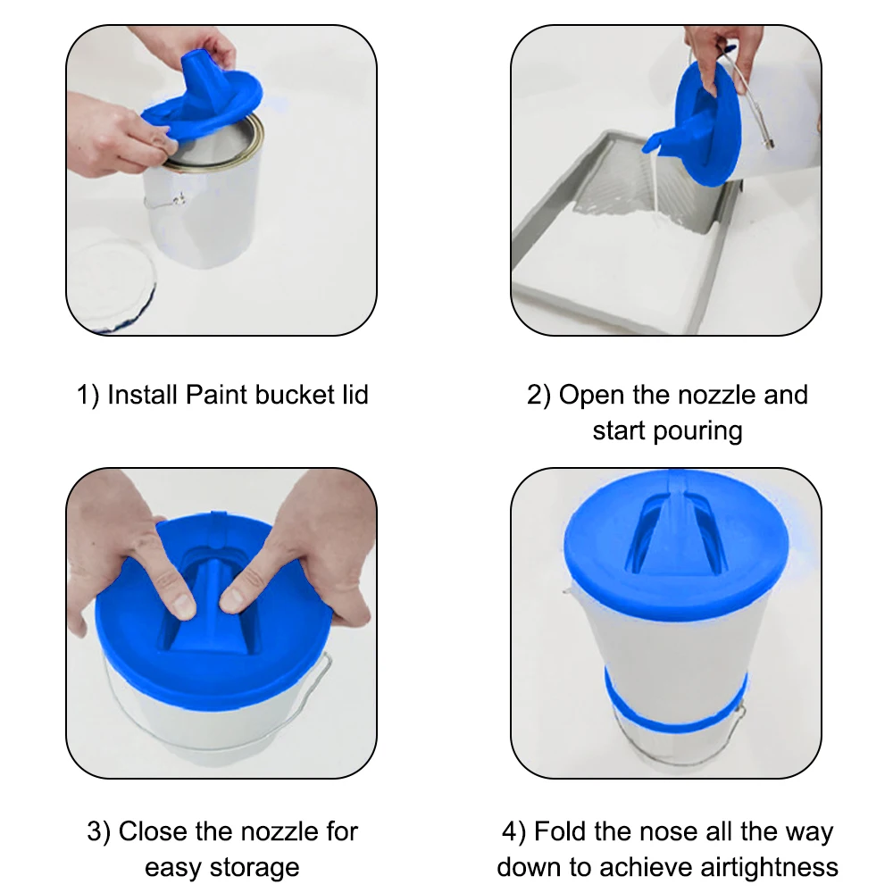 Retractable Spout with Collapsible Spout with Ventilation Hole Paint Pouring Supplies Paint Can Lid for Paint Storage Sealed