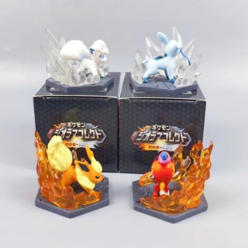 

Pokemon Elf Figure Ice Type Fire Type Skills Battle Scene Desktop Collection Ornaments Cute Children's Toys Christmas Gift