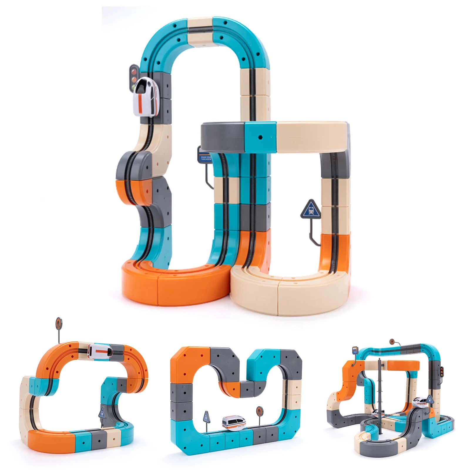 Kid Anti-Gravity Magnetic Attraction Track Train Changeable Magnetic Magic Rail Car Electric Train Building Toy for Kids Gifts