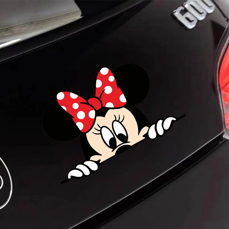 Mickey Mouse Minnie Cartoon Cute Lovely Decals Car Stickers For Rearview Mirrors Window Windshield Trunk Bumper Motorcycles view 5