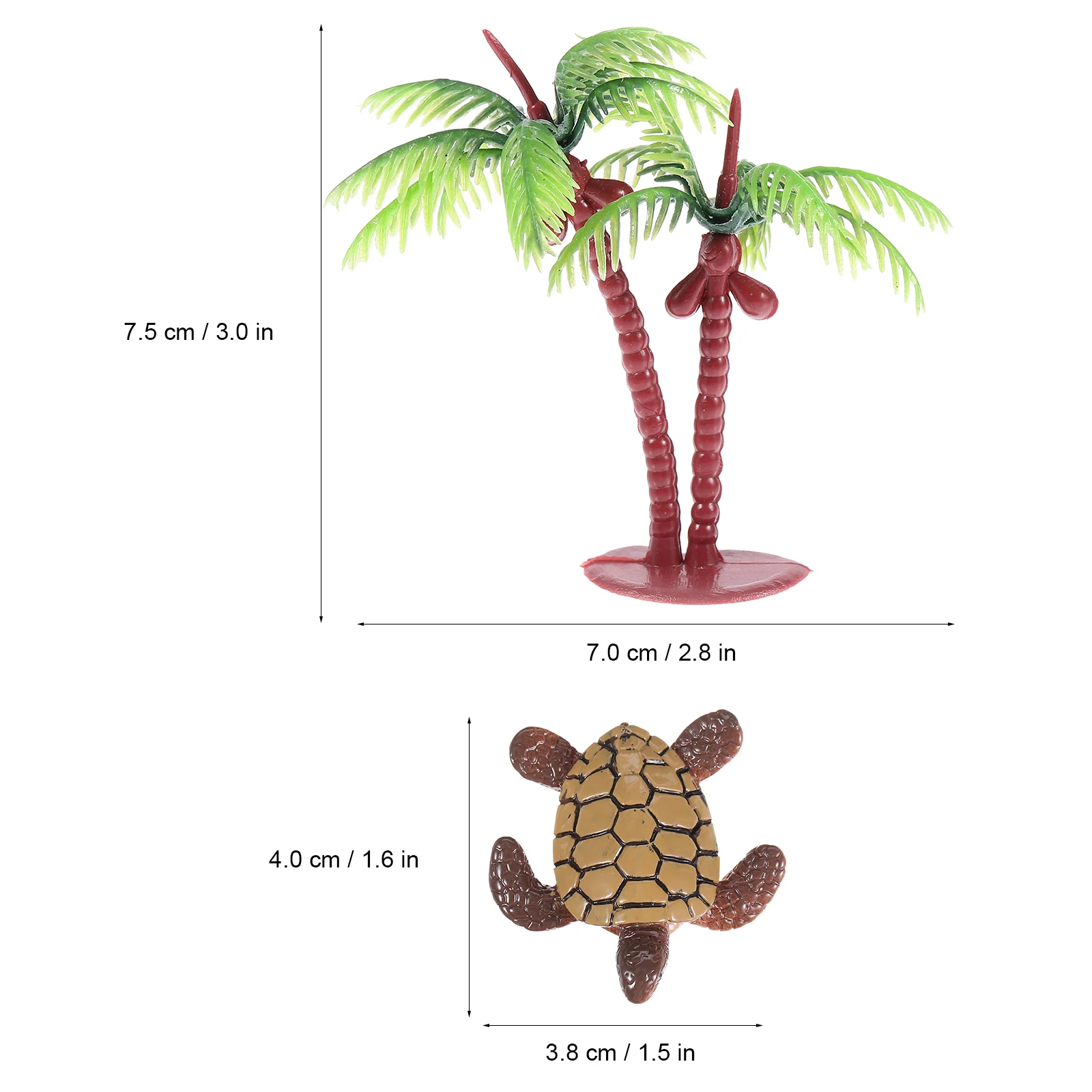 

11pcs Beach Decor Accessories Mini Palm Tree Boat Scene Dollhouse Ornaments Plastic Realistic Vivid Safe Reliable Garden Statue