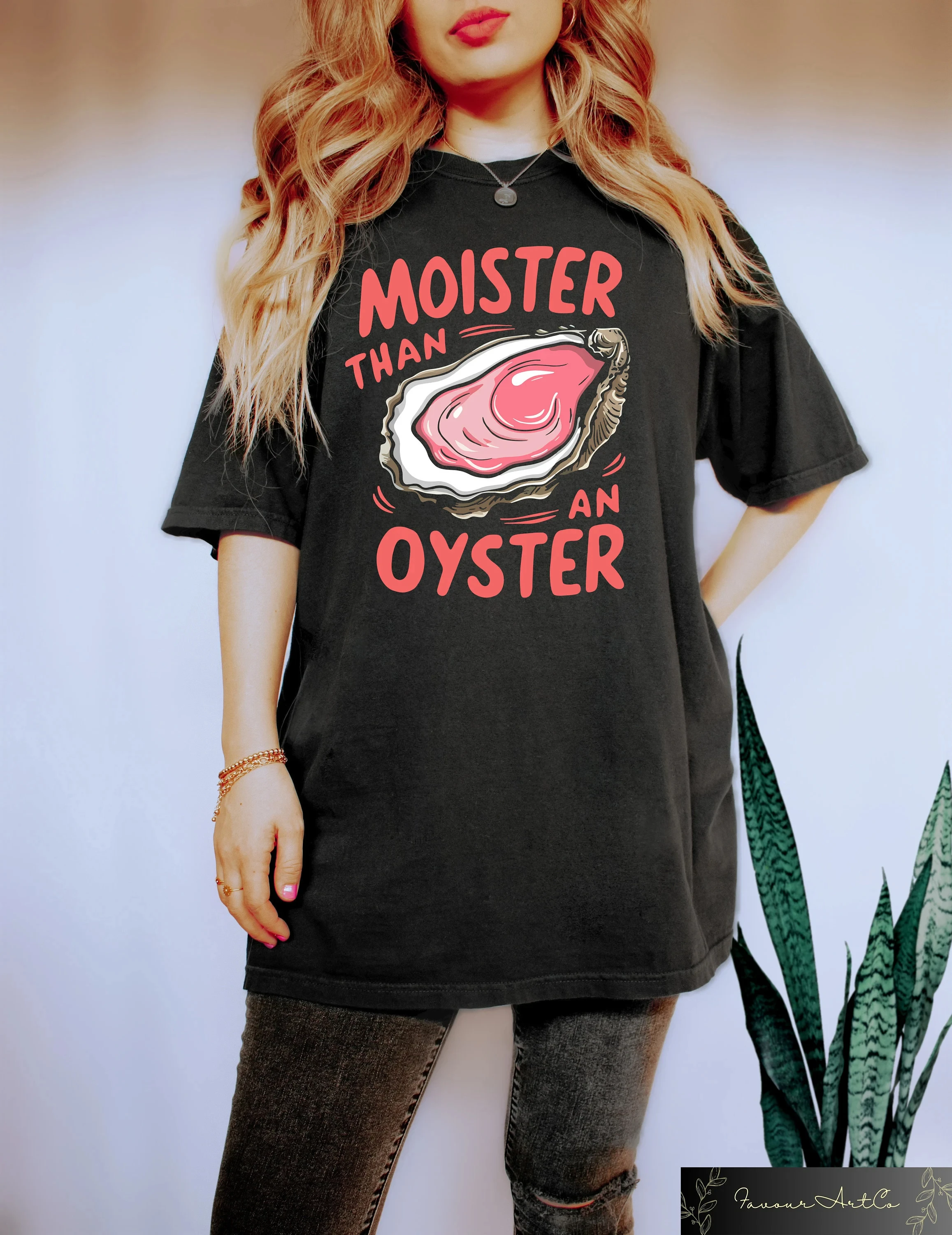 Moister Than An Oyster Shirt, Retro Funny Graphic Tee, Unique Humor T-Shirt Cool Gift Idea Trendy Casual Wear Fun Apparel Tshirt