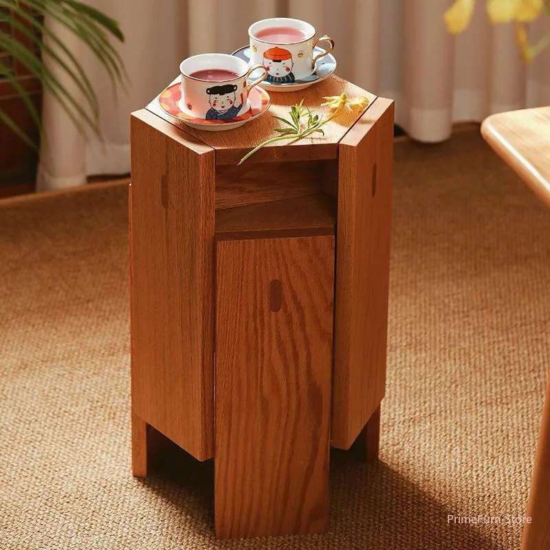 Cherry Ash Solid Wood Stackable Stool Space Saving Dining Coffee Table Chair