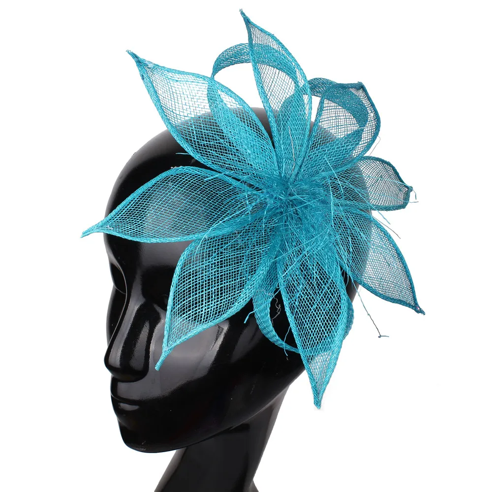 

Handmade Sinamag Flower Bridal Headwear Elegant Women Wedding Hair Fascinator Accessories Hat Hair Pin With Feather Headdress