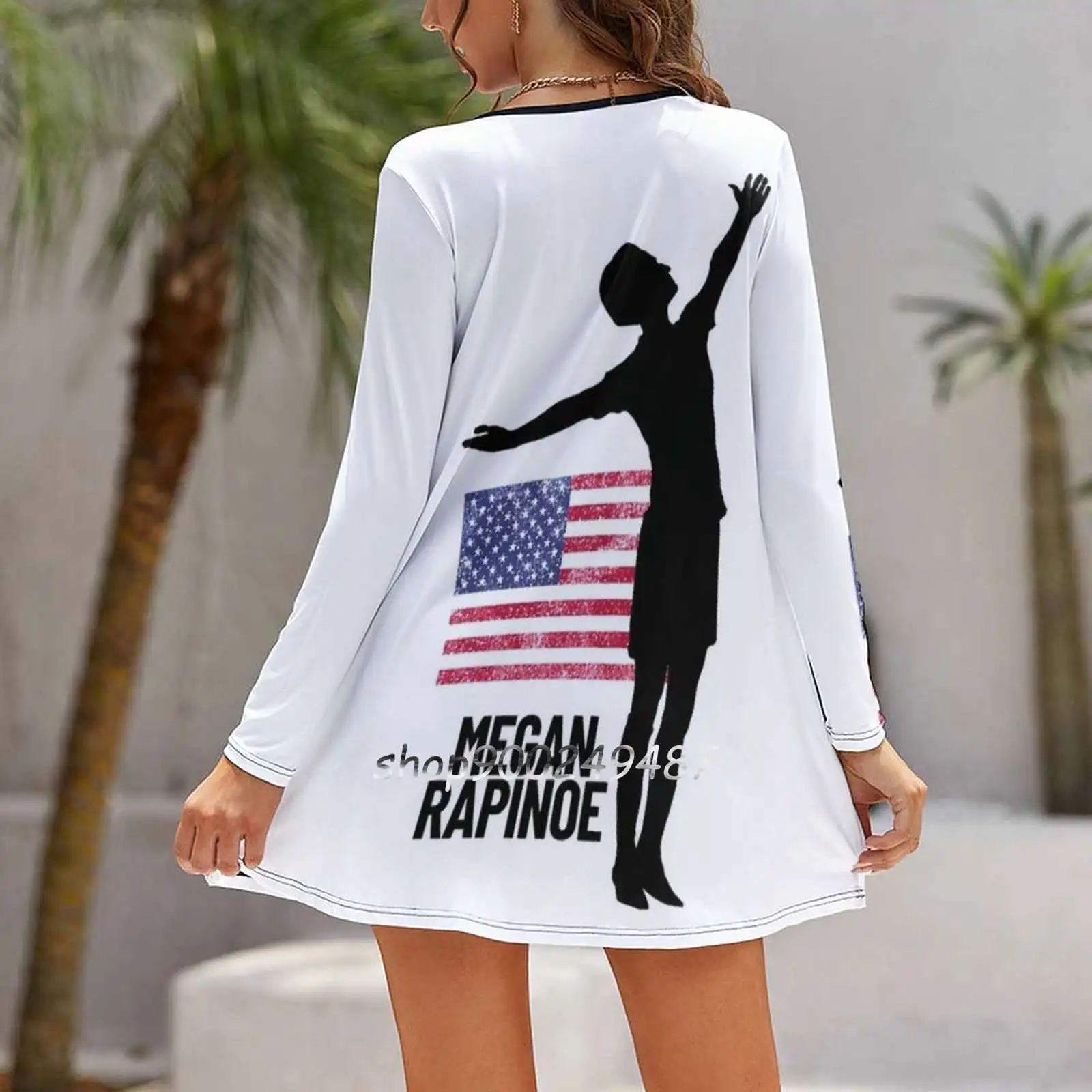 Megan Rapinoe Usa Dresses For Women A-Line Korea Style Slim Long Sleeve Dress Uswnt Football Soccer Rapinoe World Trophy