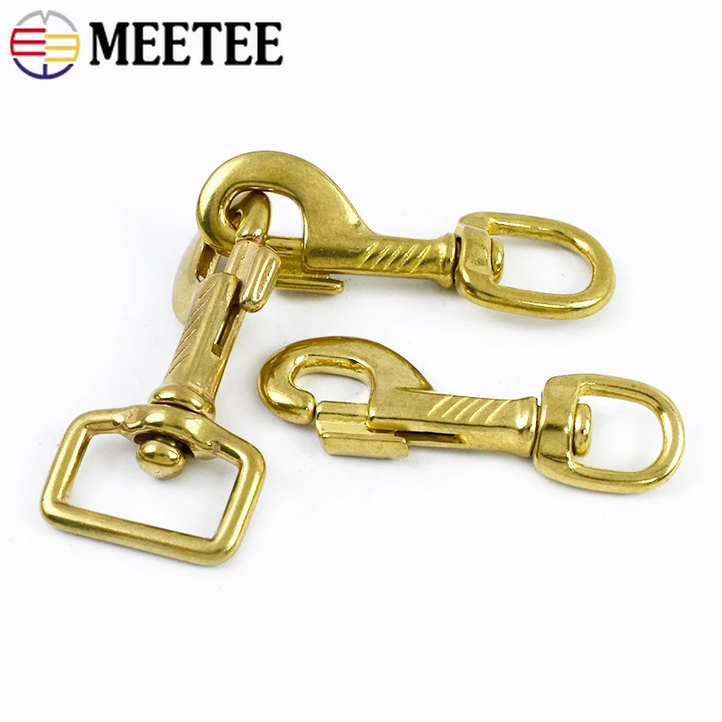 

1/2Pcs Meetee 13-27mm Solid Brass Buckle Luggage Leather Hook Pet Collar Hooks Swivel Lobster Buckles DIY Hardware Accessories